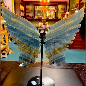 Gorgeous hand carved  Blue Jade Butterfly Wings
